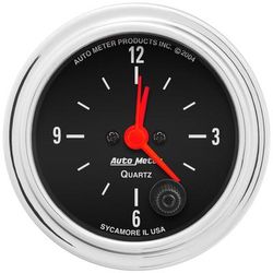 Autometer Clock Traditional chrome Series, 1-year limited warranty 2585