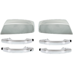 Replacement Exterior Door Handle Plastic Chrome, Front & Rear, Driver Passenger Side, 1-year unlimited-mileage warranty KIT-110519-03