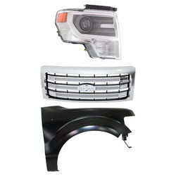 Replacement Grille Assembly Plastic Chrome Grille, 1-year unlimited-mileage warranty KIT-022423-3001