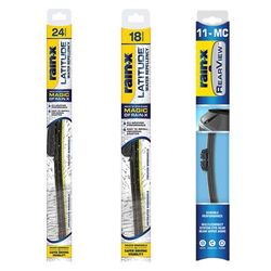 Rain-X Wiper Blade Black Frameless Front - Latitude Water Repellency 2-n-1 Series; Rear Rearview Series, & Rear, SET-R49850021