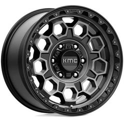 KMC Wheel Aluminum Satin Black, Lifetime limited warranty KM54579068418