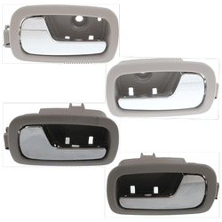 Replacement Interior Door Handle Gray bezel with chrome lever, Front & Rear, Driver Passenger Side, SET-REPC462397-4