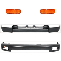Replacement Bumper Steel Painted Black, Front, Driver & Passenger Side, 1-year unlimited-mileage warranty KIT-072024-26