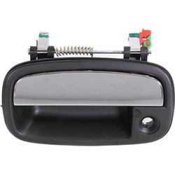 Replacement Exterior Door Handle Plastic Chrome Lever with Primed Bezel, Front, Driver Side, 1-year unlimited-mileage warranty REPK462142