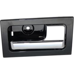 Replacement Interior Door Handle Chrome Lever with Smooth Black Bezel, Front, Passenger Side, 1-year unlimited-mileage