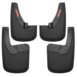 Husky Liners Mud Flaps Plastic Black Custom Fit Series, Front & Rear, Driver Passenger Side, Lifetime limited warranty 58186