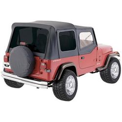 Rampage Soft Top Vinyl Coated Polyester & Cotton Black Without Frame (Requires Factory Frame) Replacement Series, 99415