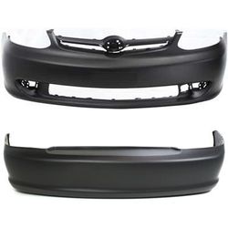 Replacement Bumper Cover Primed, Front & Rear, 1-year unlimited-mileage warranty SET-T010324P-2