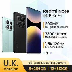 UK Version Redmi Note 14 Pro 5G lconic shots Al crafted NFC 200MP Al camera Smartphone 7300-Ultra 120Hz AMOLED Display