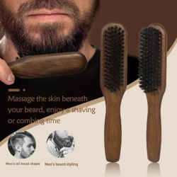 Wood Handle Boar Bristle Beard Brush Shaving Tool Hair Brush Wooden Curved Men Beard Shaving Brush Hair Stylist Mustache Brushes