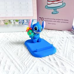 TEMU Stitch Series Phone Holder, Multifunctional Pvc Mobile And Tablet Stand, Suitable For Bedroom Living Room Desk, Creative Portable Small Bracket