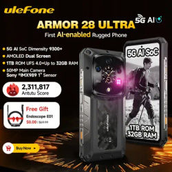 【2025 New】Ulefone Armor 28 Ultra 5G AI Rugged Phone 1TB ROM Up to 32GB RAM Smartphone Android 6.67"AMOLED Dimensity 9300+