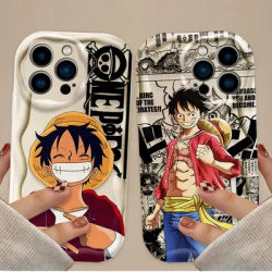 Anime O-One Pieces Luffy Case For iPhone 16 15 14 13 12 11 Pro Max X XR XS 8 7 Plus SE 2020 Wave Shockproof Soft Silicone Phone