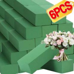Briques carrées en mousse florale, 6/1 pièces, fleurs artificielles sèches et humides, Arrangement de fleurs de boue, blocs en mousse, éponge verte pour fournitures de fleuriste
