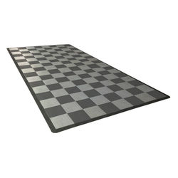 Swisstrax Single Car Garage Floor Mat In Diamondtrax Home Tiles (Checkered - Grey, Silver)