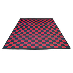 Swisstrax Double Car Garage Floor Mat In Diamondtrax Home Tiles (Checkered - Black, Red)