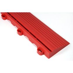 Swisstrax Racing Red Pro Series Looped Floor Tile Edge Piece (10 Pack)