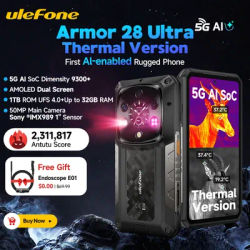【2025 New】Ulefone Armor 28 Ultra Thermal Imaging 5G AI Rugged Smartphone Android 1TB ROM+32GB RAM AMOLED 6.67" Dimensity 9300+
