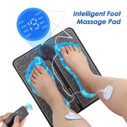 Electric EMS Foot Massager Pad Muscle Stimulator Foldable Cushion 8 Modes 19 Levels Improve Blood Circulation add RemoteControl