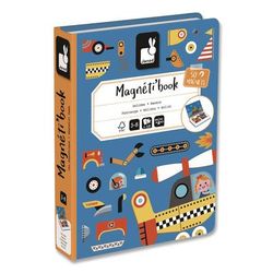Janod Magneti'books, Racers, 68 Pieces, (18 Cards, 50 Magnetic Shapes), Ages 3 to 8 (JUYJ02715)