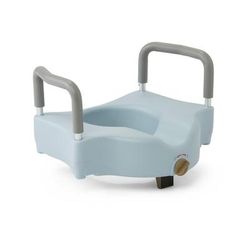 Medline 5" Raised Locking Toilet Seat, Microban Treated, With Arms, 350 lb. Weight Capacity, 3/CS (MDS80316MB)