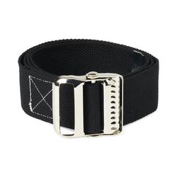 Medline Cotton Gait/Transfer Belt with Metal Buckle, 2" x 54", Black, 1 EA (MDT821203BS)