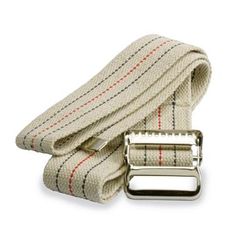 Medline Cotton Gait/Transfer Belt with Metal Buckle, Bariatric, 2" x 72", Beige with Stripes, 1 EA (MDT821203L)