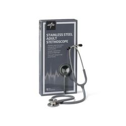 Medline Elite Adult Stainless Steel Stethoscope, Gray, 1 EA (MDS92250)