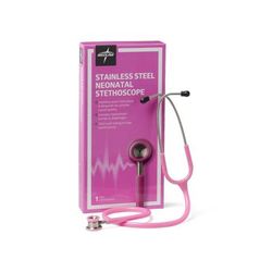 Medline Elite Stainless Steel Neonatal Stethoscope, Pink, 1 EA (MDS92160)