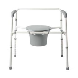 Medline Extra-Wide 24" Steel Bariatric Commode with 650 lb. Capacity, Elongated, 1 EA (G1-201LBX1)