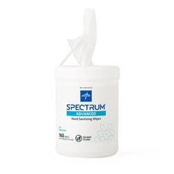 Medline Spectrum Hand Sanitizer Wipes with 70% Ethyl Alcohol, 160 Wipes/Container, 6/CS (HH70W160)