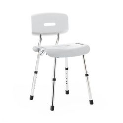 Medline White Shower Chair with Backrest, 300 lb. Weight Capacity, Microban Treated, 1/CS (G2-111KMX1)