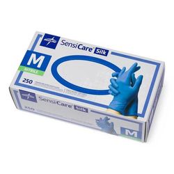 Medline SensiCare Silk Powder-Free Nitrile Exam Gloves, Size M, 250/BX (MDS7585H)