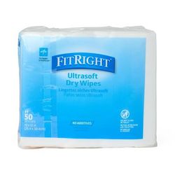 Medline Ultrasoft Absorbent Dry Cleansing Wipes, 10" x 12", 50/Bag, 500/CS (ULTRASOFT1013)