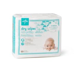 Medline Ultrasoft Disposable Dry Cleansing Cloths, Retail Packaging, Baby, 10" x 12", 50/Bag, 500/CS (BBYSOFT1013)