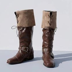Retrò Vintage Medievale Rinascimento Scarpe A stivale Pirata Vichingo Elfico Costume Per uomo Vichingo Fantasia Halloween Carnevale Performance Feste LARP Adulti Scarpe