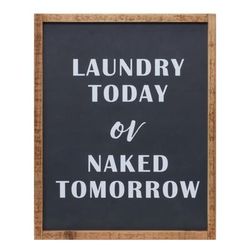 Laundry Sign 12"L x 15"H MDF/Wood by Melrose in Black/white/brown