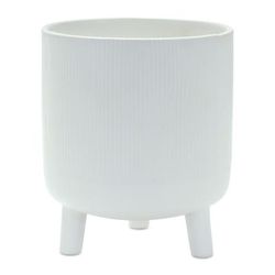 Pot w/Legs 6"D x 7"H Dolomite by Melrose in White