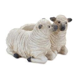 Sheep Couple Planter (Set of 2) by Melrose in Cream Black