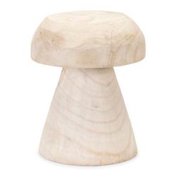 Wood Mushroom Stool 12.5"H by Melrose in Beige