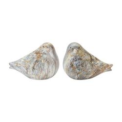 Bird (Set of 2) 4.5"H Terra Cotta by Melrose in Blue/grey/white