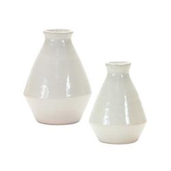 Vase (Set of 2) 7"H Terra Cotta by Melrose in White