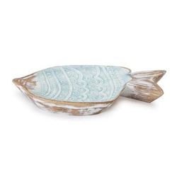 Fish Bowl 11.5"L x 6.75"W Resin by Melrose in Blue/white