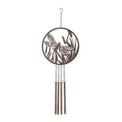 Bronze Metal Dragonfly Wind Chime 33"H by Melrose in Bronze