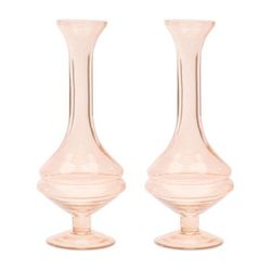Pink Glass Stem Vase (Set of 2) by Melrose in Pink