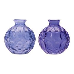 Blue Bubble Glass Bud Vase (Set of 2) by Melrose in Blue
