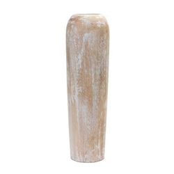 Vase 23.5"H Wood by Melrose in Brown/white