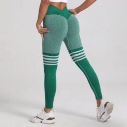 Women Gym V Back Line Leggings Butt Lifting Fitness Athletic Workout Scrunch Leggins Outdoor Yoga Pants Sports Tights S-XL