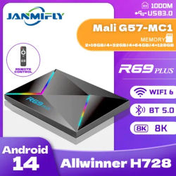 WiFi 6 New tv box R69 Plus Android 14 Hot Set Top Box Allwinner H728 USB3.0 HD 8K BT5.0 Ethernet 1000M Streaming Media Play