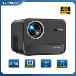 Wimius 4K Netflix Projector 30000 Lumens Android TV Auto Focus/Keystone WiFi6 Bluetooth Dolby Home Cinema Video Projector
